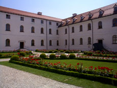 the monastery courtyard